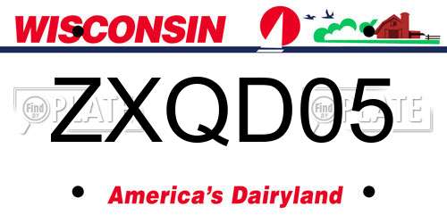 ZXQD05 Wisconsin License Plate