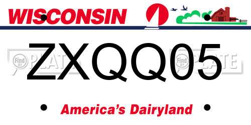 ZXQQ05 Wisconsin License Plate