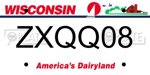 ZXQQ08 Wisconsin License Plate