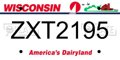 ZXT2195 Wisconsin License Plate