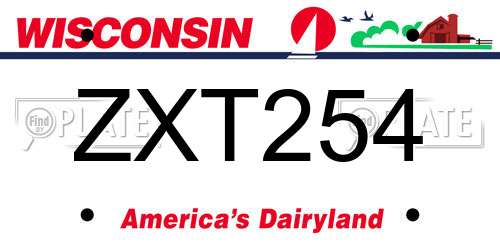 ZXT254 Wisconsin License Plate