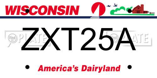 ZXT25A Wisconsin License Plate