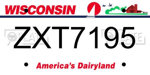 ZXT7195 Wisconsin License Plate