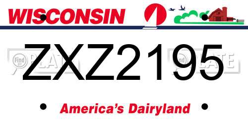 ZXZ2195 Wisconsin License Plate
