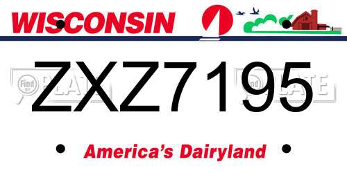 ZXZ7195 Wisconsin License Plate