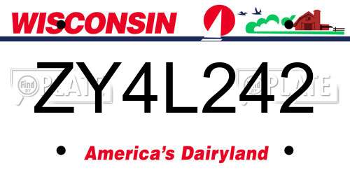ZY4L242 Wisconsin License Plate