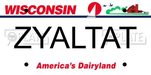 ZYALTAT Wisconsin License Plate