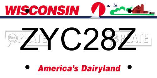 ZYC28Z Wisconsin License Plate