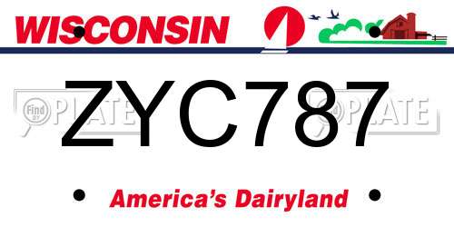 ZYC787 Wisconsin License Plate