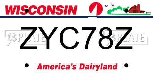 ZYC78Z Wisconsin License Plate