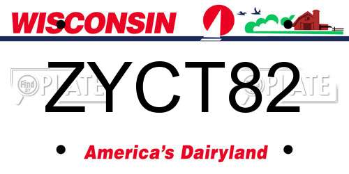ZYCT82 Wisconsin License Plate