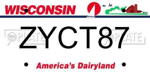 ZYCT87 Wisconsin License Plate