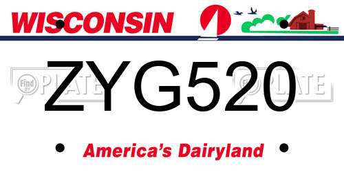 ZYG520 Wisconsin License Plate