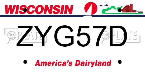 ZYG57D Wisconsin License Plate