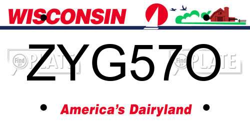 ZYG57O Wisconsin License Plate