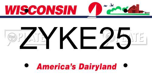 ZYKE25 Wisconsin License Plate