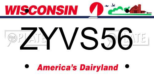 ZYVS56 Wisconsin License Plate