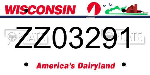 ZZ03291 Wisconsin License Plate