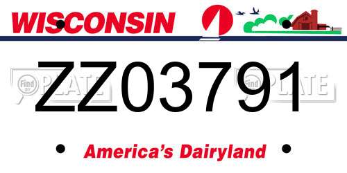 ZZ03791 Wisconsin License Plate