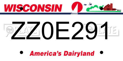 ZZ0E291 Wisconsin License Plate