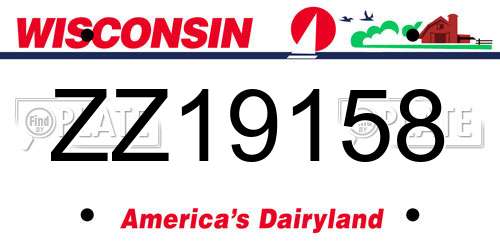 ZZ19158 Wisconsin License Plate