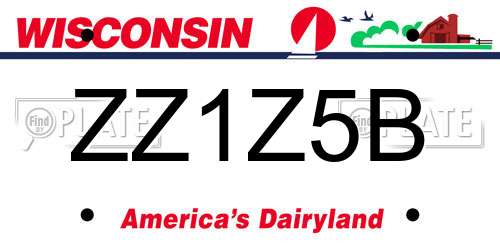 ZZ1Z5B Wisconsin License Plate