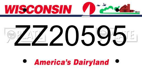 ZZ20595 Wisconsin License Plate