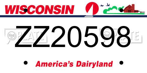 ZZ20598 Wisconsin License Plate