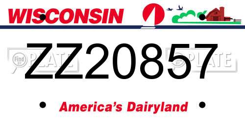 ZZ20857 Wisconsin License Plate