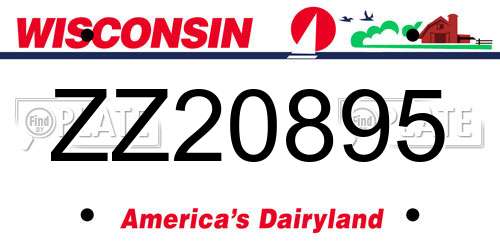 ZZ20895 Wisconsin License Plate