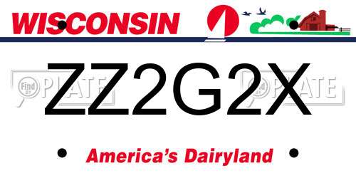 ZZ2G2X Wisconsin License Plate