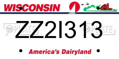ZZ2I313 Wisconsin License Plate