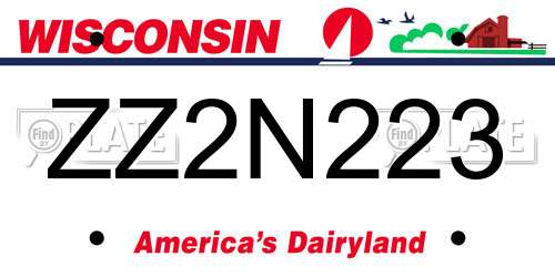 ZZ2N223 Wisconsin License Plate