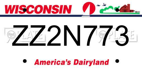 ZZ2N773 Wisconsin License Plate
