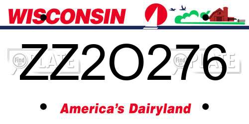 ZZ2O276 Wisconsin License Plate