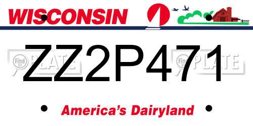 ZZ2P471 Wisconsin License Plate