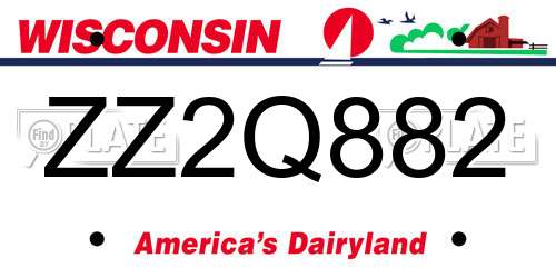 ZZ2Q882 Wisconsin License Plate