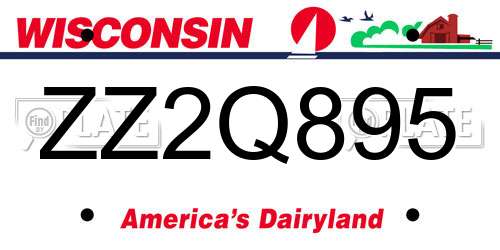 ZZ2Q895 Wisconsin License Plate