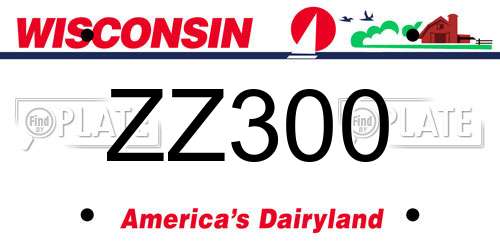 ZZ300 Wisconsin License Plate