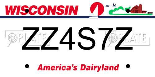 ZZ4S7Z Wisconsin License Plate