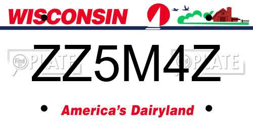 ZZ5M4Z Wisconsin License Plate