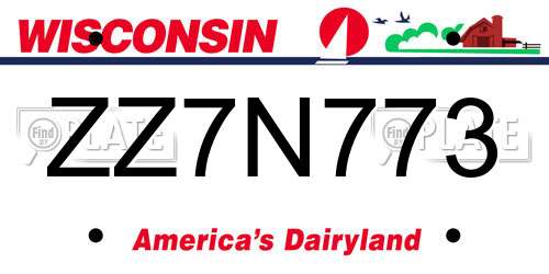 ZZ7N773 Wisconsin License Plate