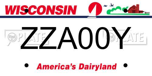 ZZA00Y Wisconsin License Plate