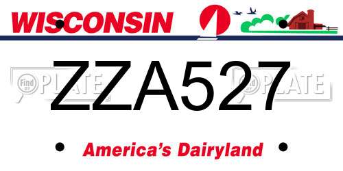 ZZA527 Wisconsin License Plate