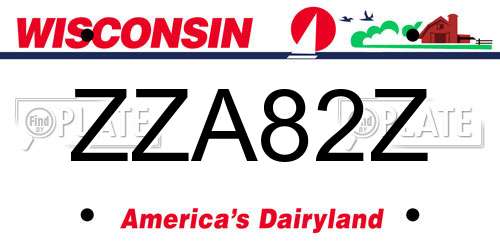 ZZA82Z Wisconsin License Plate