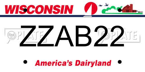 ZZAB22 Wisconsin License Plate