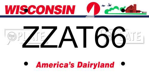 ZZAT66 Wisconsin License Plate