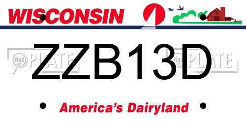 ZZB13D Wisconsin License Plate