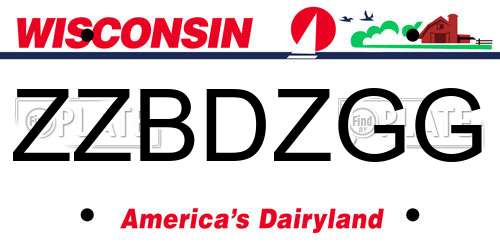 ZZBDZGG Wisconsin License Plate