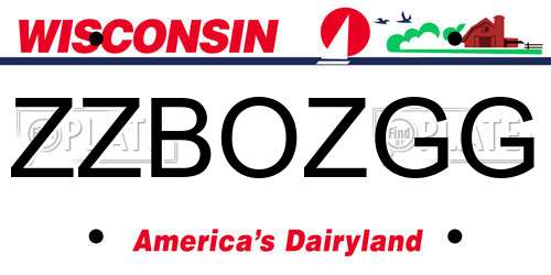 ZZBOZGG Wisconsin License Plate